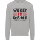 We Get It Done Funny Tecky  IT Professional Kids Sweatshirt Jumper Sports Grey