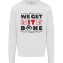 We Get It Done Funny Tecky  IT Professional Kids Sweatshirt Jumper White