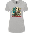 We Wish You a Creepy Christmas Skull Womens Wider Cut T-Shirt Sports Grey