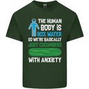 We're Basically Cucumbers With Anxiety Mens Cotton T-Shirt Tee Top Forest Green