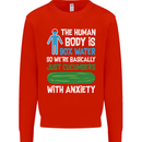 We're Basically Cucumbers With Anxiety Mens Sweatshirt Jumper Bright Red