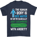 We're Basically Cucumbers With Anxiety Mens T-Shirt Cotton Gildan Navy Blue