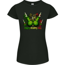 Weed Enjoy Every Day Cannabis Drugs Bong Womens Petite Cut T-Shirt Black