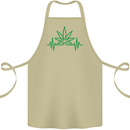 Weed Pulse Heart Cannabis Drugs ECG Cotton Apron 100% Organic Khaki