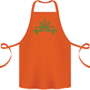 Weed Pulse Heart Cannabis Drugs ECG Cotton Apron 100% Organic Orange