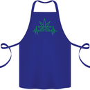 Weed Pulse Heart Cannabis Drugs ECG Cotton Apron 100% Organic Royal Blue