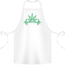 Weed Pulse Heart Cannabis Drugs ECG Cotton Apron 100% Organic White