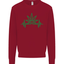 Weed Pulse Heart Cannabis Drugs ECG Kids Sweatshirt Jumper Red