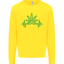 Weed Pulse Heart Cannabis Drugs ECG Kids Sweatshirt Jumper Yellow
