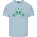 Weed Pulse Heart Cannabis Drugs ECG Kids T-Shirt Childrens Light Blue