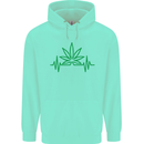 Weed Pulse Heart Cannabis Drugs ECG Mens 80% Cotton Hoodie Peppermint