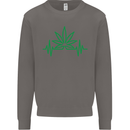 Weed Pulse Heart Cannabis Drugs ECG Mens Sweatshirt Jumper Charcoal