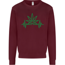 Weed Pulse Heart Cannabis Drugs ECG Mens Sweatshirt Jumper Maroon