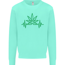 Weed Pulse Heart Cannabis Drugs ECG Mens Sweatshirt Jumper Peppermint