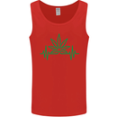 Weed Pulse Heart Cannabis Drugs ECG Mens Vest Tank Top Red