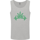 Weed Pulse Heart Cannabis Drugs ECG Mens Vest Tank Top Sports Grey