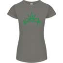Weed Pulse Heart Cannabis Drugs ECG Womens Petite Cut T-Shirt Charcoal