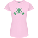 Weed Pulse Heart Cannabis Drugs ECG Womens Petite Cut T-Shirt Light Pink