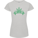 Weed Pulse Heart Cannabis Drugs ECG Womens Petite Cut T-Shirt Sports Grey