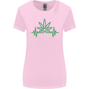 Weed Pulse Heart Cannabis Drugs ECG Womens Wider Cut T-Shirt Light Pink