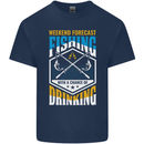 Weekend Fishing Funny Alcohol Beer Kids T-Shirt Childrens Navy Blue