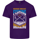Weekend Fishing Funny Alcohol Beer Mens Cotton T-Shirt Tee Top Purple