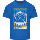 Weekend Fishing Funny Alcohol Beer Mens Cotton T-Shirt Tee Top Royal Blue