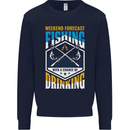 Weekend Fishing Funny Alcohol Beer Mens Sweatshirt Jumper Navy Blue