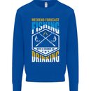 Weekend Fishing Funny Alcohol Beer Mens Sweatshirt Jumper Royal Blue