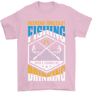 Weekend Fishing Funny Alcohol Beer Mens T-Shirt Cotton Gildan Light Pink