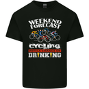 Weekend Forecast Cycling Cyclist Funny Mens Cotton T-Shirt Tee Top Black