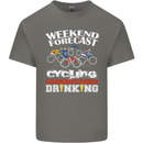Weekend Forecast Cycling Cyclist Funny Mens Cotton T-Shirt Tee Top Charcoal