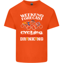 Weekend Forecast Cycling Cyclist Funny Mens Cotton T-Shirt Tee Top Orange