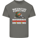 Weekend Forecast Motorbikes Mens Cotton T-Shirt Tee Top Charcoal