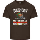 Weekend Forecast Motorbikes Mens Cotton T-Shirt Tee Top Dark Chocolate