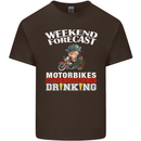 Weekend Forecast Motorbikes Mens Cotton T-Shirt Tee Top Dark Chocolate