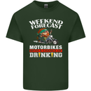 Weekend Forecast Motorbikes Mens Cotton T-Shirt Tee Top Forest Green