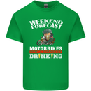 Weekend Forecast Motorbikes Mens Cotton T-Shirt Tee Top Irish Green