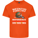 Weekend Forecast Motorbikes Mens Cotton T-Shirt Tee Top Orange