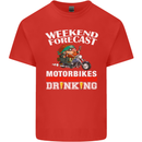 Weekend Forecast Motorbikes Mens Cotton T-Shirt Tee Top Red