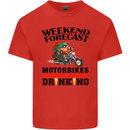 Weekend Forecast Motorbikes Mens Cotton T-Shirt Tee Top Red