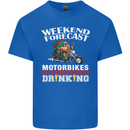 Weekend Forecast Motorbikes Mens Cotton T-Shirt Tee Top Royal Blue