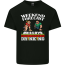 Weekend Forecast Rugby Funny Beer Alcohol Mens Cotton T-Shirt Tee Top Black