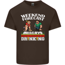 Weekend Forecast Rugby Funny Beer Alcohol Mens Cotton T-Shirt Tee Top Dark Chocolate