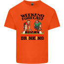 Weekend Forecast Rugby Funny Beer Alcohol Mens Cotton T-Shirt Tee Top Orange