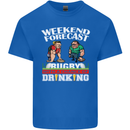 Weekend Forecast Rugby Funny Beer Alcohol Mens Cotton T-Shirt Tee Top Royal Blue
