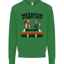 Weekend Forecast Rugby Funny Beer Alcohol Mens Sweatshirt Jumper Irish Green