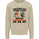 Weekend Forecast Rugby Funny Beer Alcohol Mens Sweatshirt Jumper Sand