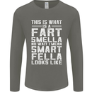 What a Fart Smella Looks Like Funny Slogan Mens Long Sleeve T-Shirt Charcoal