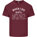 When I Die Motorbike Motorcycle Biker Mens Cotton T-Shirt Tee Top Maroon